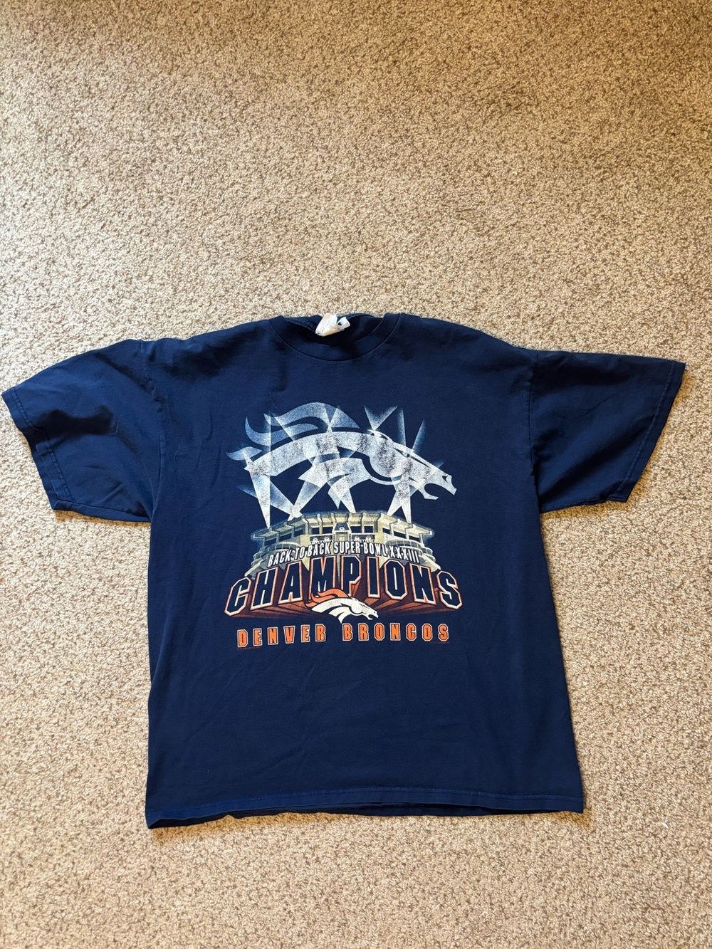 Vintage Denver Broncos Champions Navy Graphic Tee